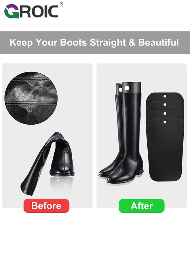 GROIC 6pcs Boot Shapers, Tall Boot Holders Insert Boot Fillers, Versatile Support Shoes Shaper Boots, Reusable Boot Stand Holder Inserts Pads for Women and Men to Keep Shape, Thicken Support Shape, Black - Image 3